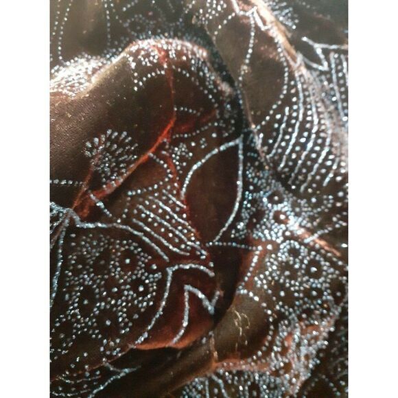 Jessica McClintock Dress Vintage Black Velvet Blue Sparkles Open Back Size 8 - Picture 12 of 13